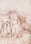 LEONARDO da Vinci A rock gorge oil on canvas